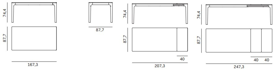 Размеры Стол в столовую Novamobili Level