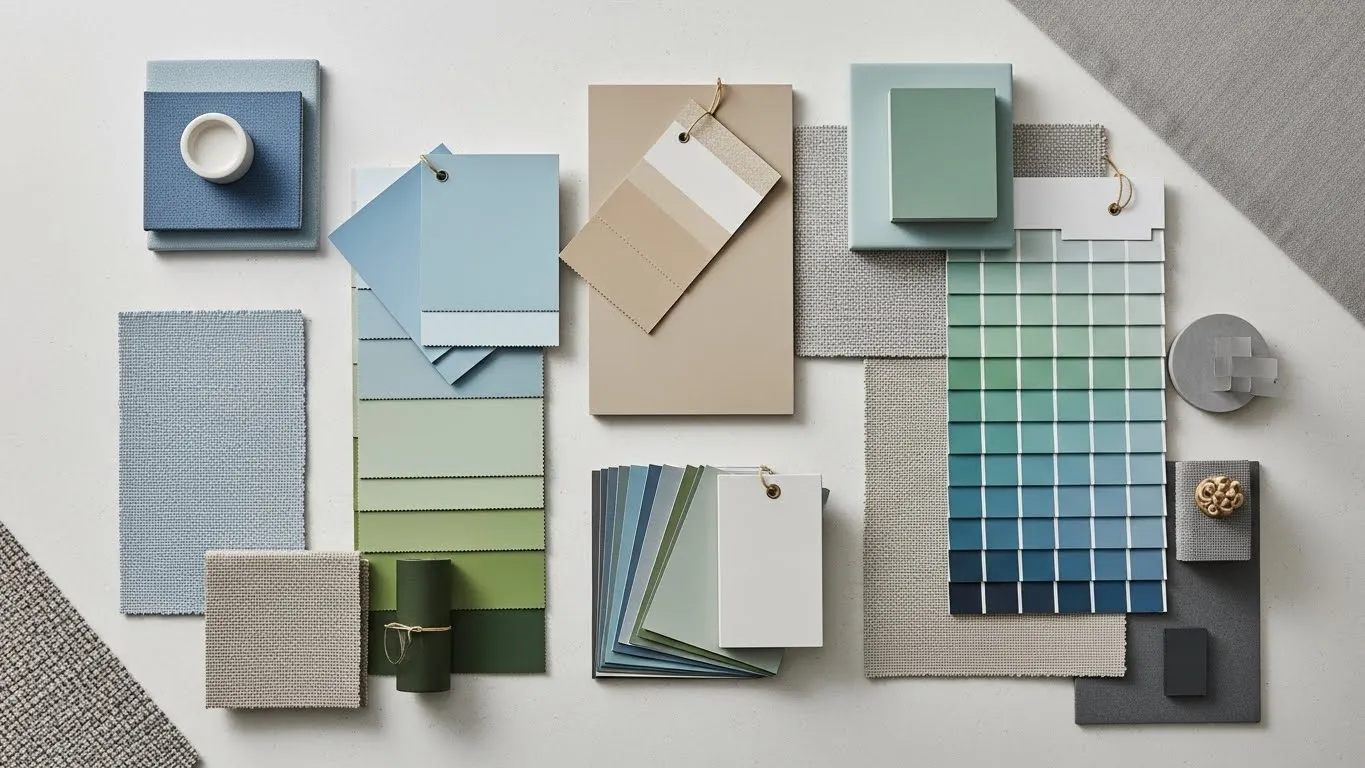 Примеры палитры успокаивающих цветов