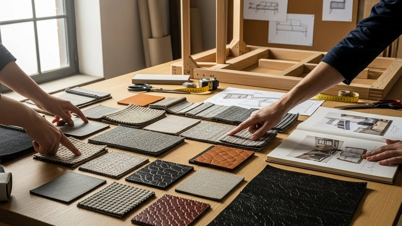 Процесс отбора материалов в итальянской студии дизайна