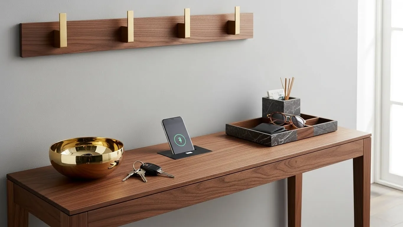 Консоль в прихожей для хранения мелочей