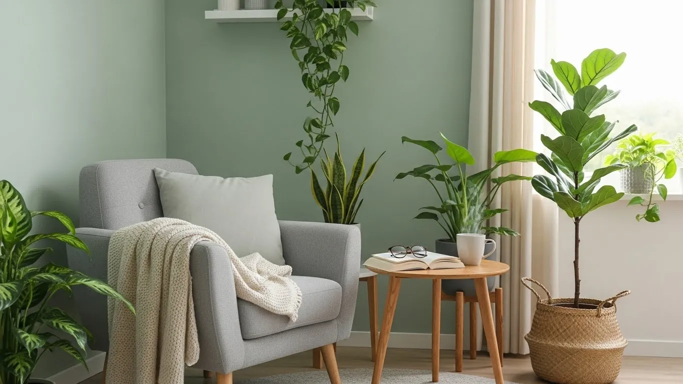 Зеленый уголок для чтения и отдыха