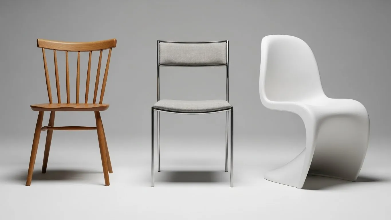 Разные материалы каркасов стульев