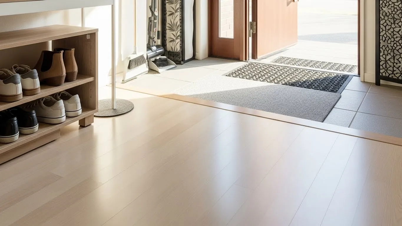 Уход за светлым полом в прихожей