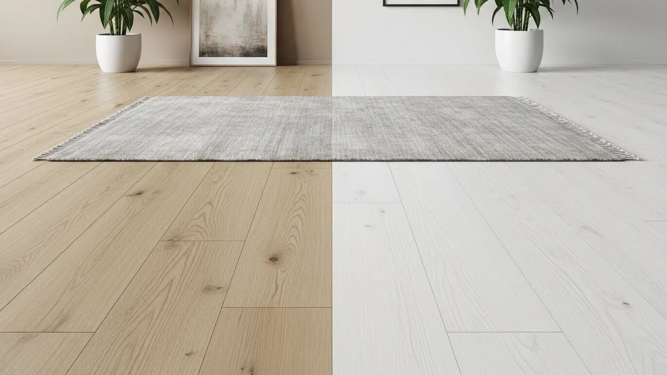 Сравнение светлого дуба и холодного белого пола
