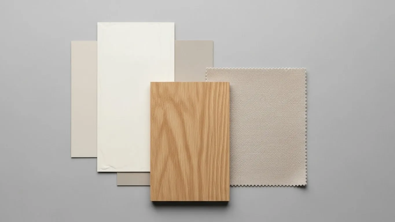 Мудборд с ограниченной палитрой из трех цветов