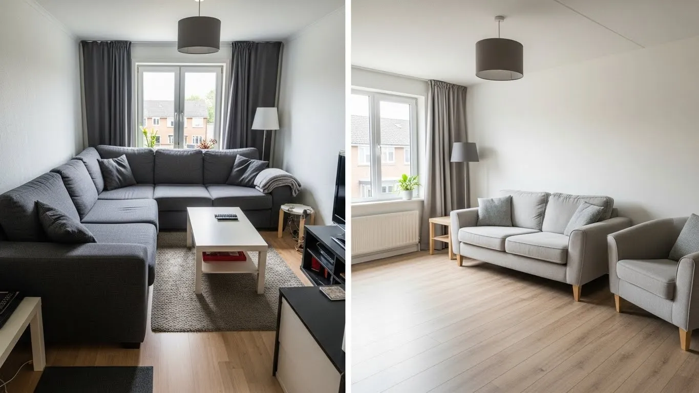 Ошибка: слишком большой угловой диван в маленькой комнате