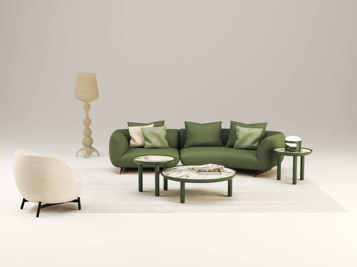 Ножка дивана стала самодостаточным декоративным элементом.