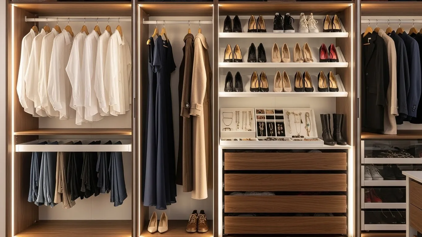 Схема внутреннего наполнения шкафа