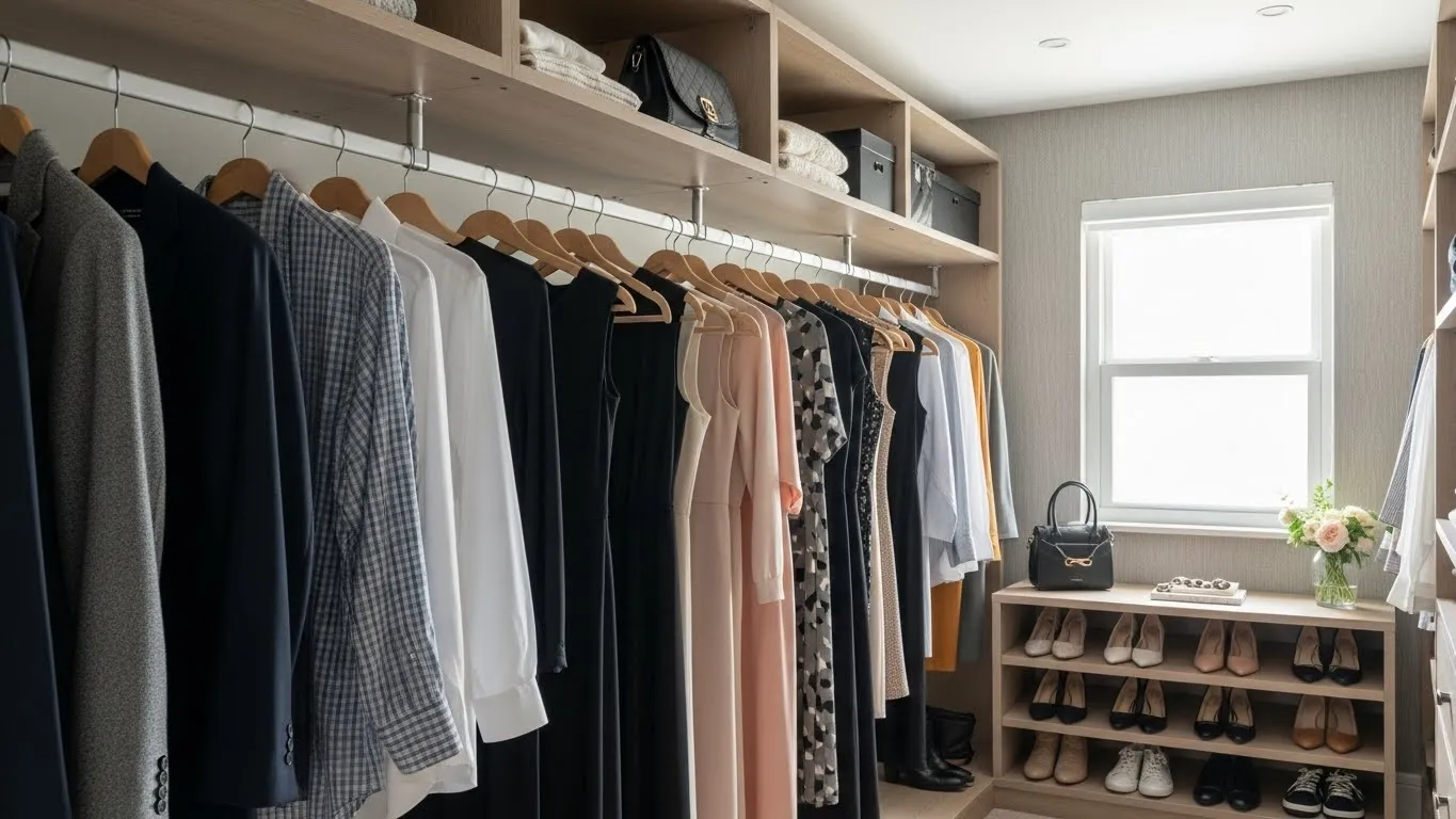 Правильная глубина шкафа для одежды на плечиках