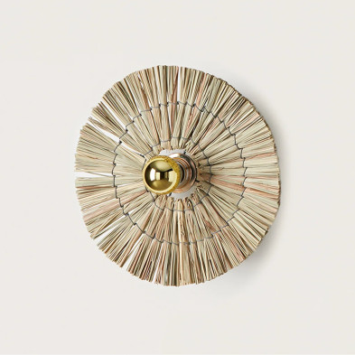 Бра Aromas Del Campo Laos диаметр 30 см, блестящее золото, солома