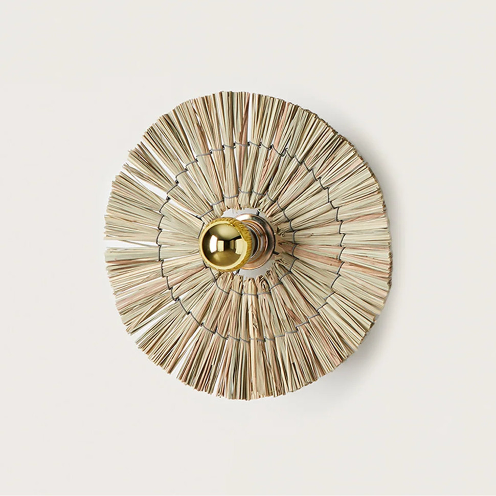 Бра Aromas Del Campo Laos диаметр 30 см, блестящее золото, солома