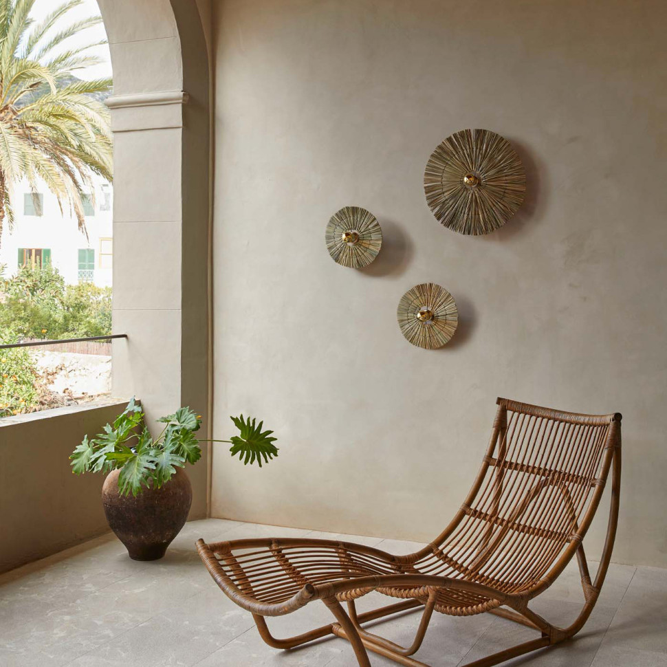 Бра Aromas Del Campo Laos диаметр 30 см, блестящее золото, солома