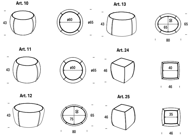 Размеры Пуф Felis Prince Размеры Пуф Felis Prince