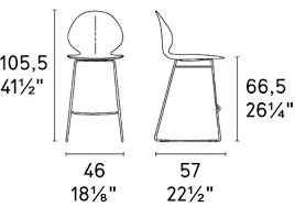 Размеры Барный стул Calligaris Basil CS1354