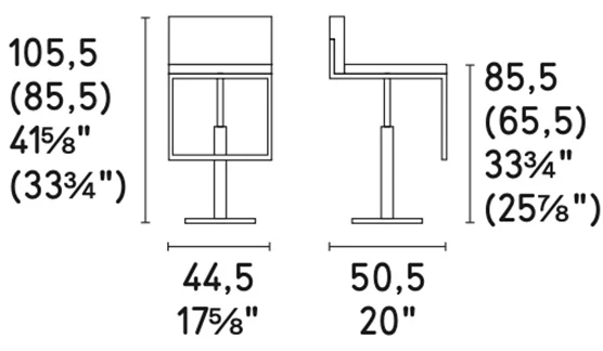 Размеры Барный стул Calligaris Even Plus CS1394