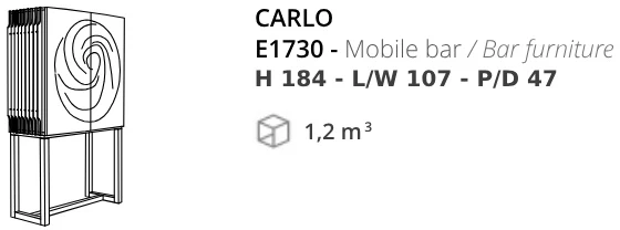 Размеры Бар Annibale Colombo Today E1730 Carlo