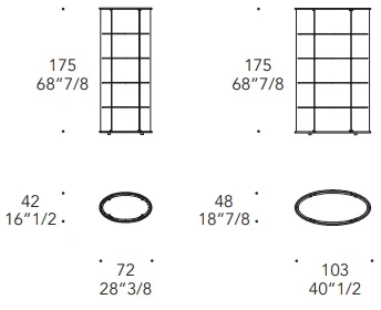 Размеры Витрина Reflex Disegno Ellipse Vetrina