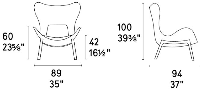 Размеры Кресло Calligaris Lazy CS3373-wa