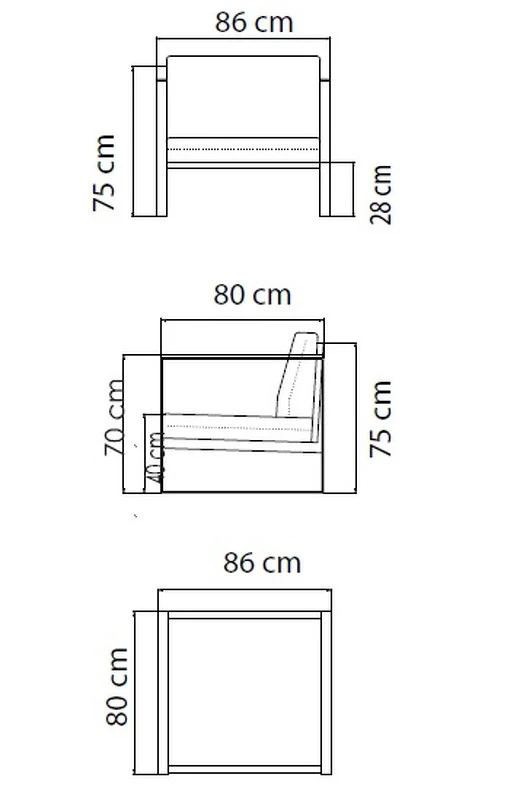Кресло Horizon Skyline Design Horizon 86 x 80 x 75h nc67696