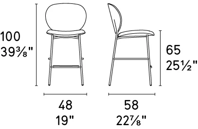 Размеры Барный стул Calligaris Ines CS2022