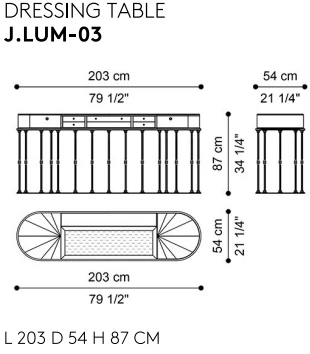 Размеры Туалетный стол Jumbo Collection Lumiere