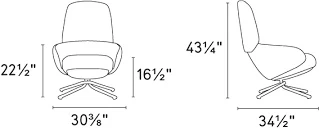Размеры Кресло Calligaris Comfy CS3427