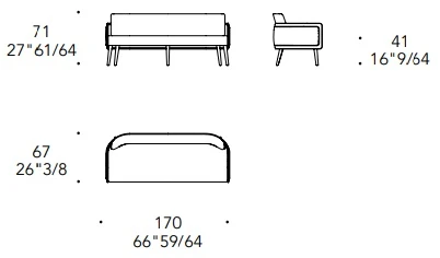 Размеры Диван Reflex Disegno Amet Lounge