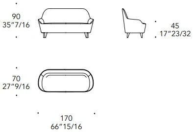 Размеры Диван Reflex Disegno Nuvola Lounge