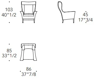 Размеры Кресло Reflex Glamour Bergere