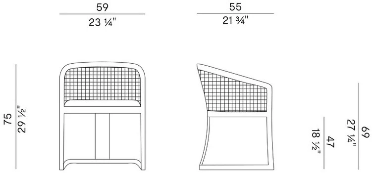 Размеры Стул Potocco Grace 834/PMC