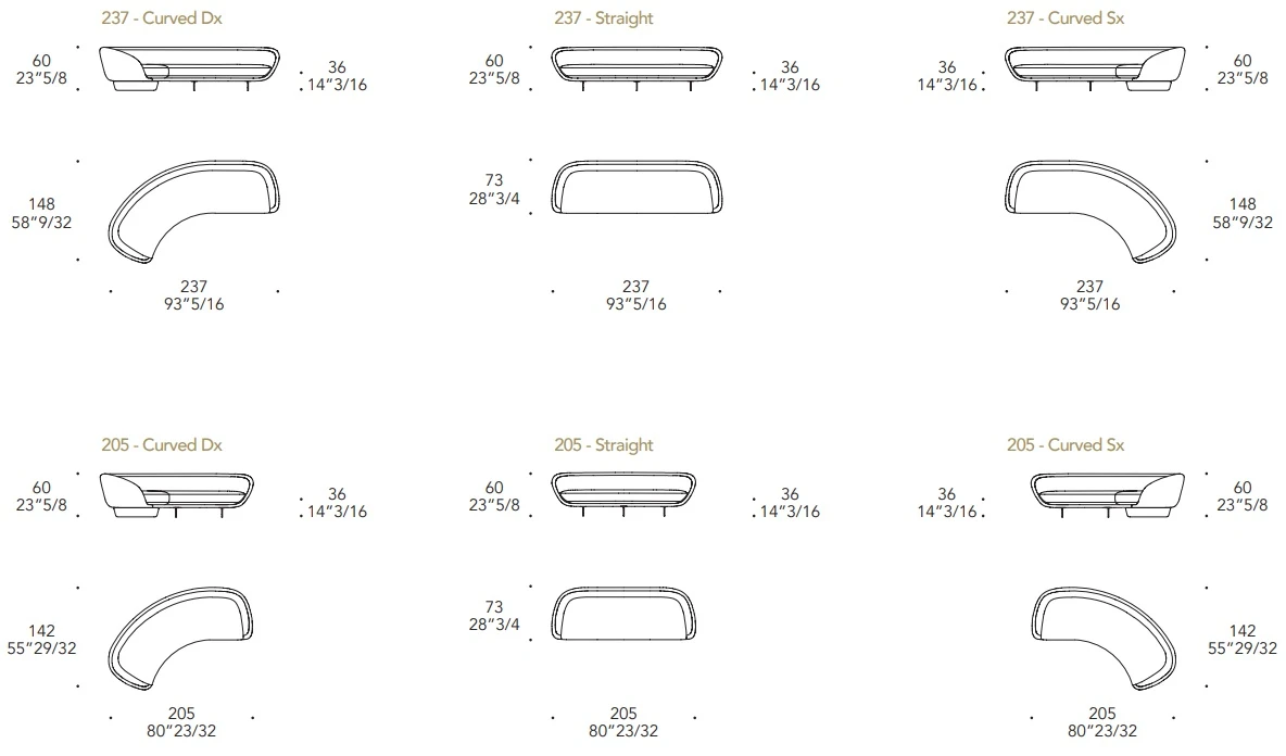 Размеры Диван Reflex Disegno Segno Sofa Lounge