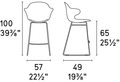 Размеры Барный стул Calligaris Saint Tropez CS1879