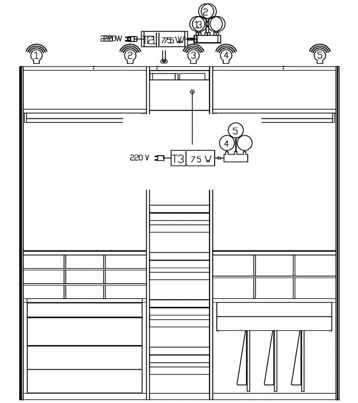 Гардероб Caccaro Freed Home 252,5 x 62,7 x 263,6h nc104714