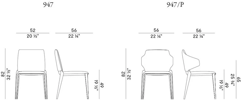 Размеры Стул Potocco Hiru 947-947/P