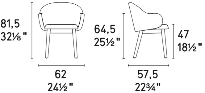 Размеры Стул Calligaris Holly Fab CS2206
