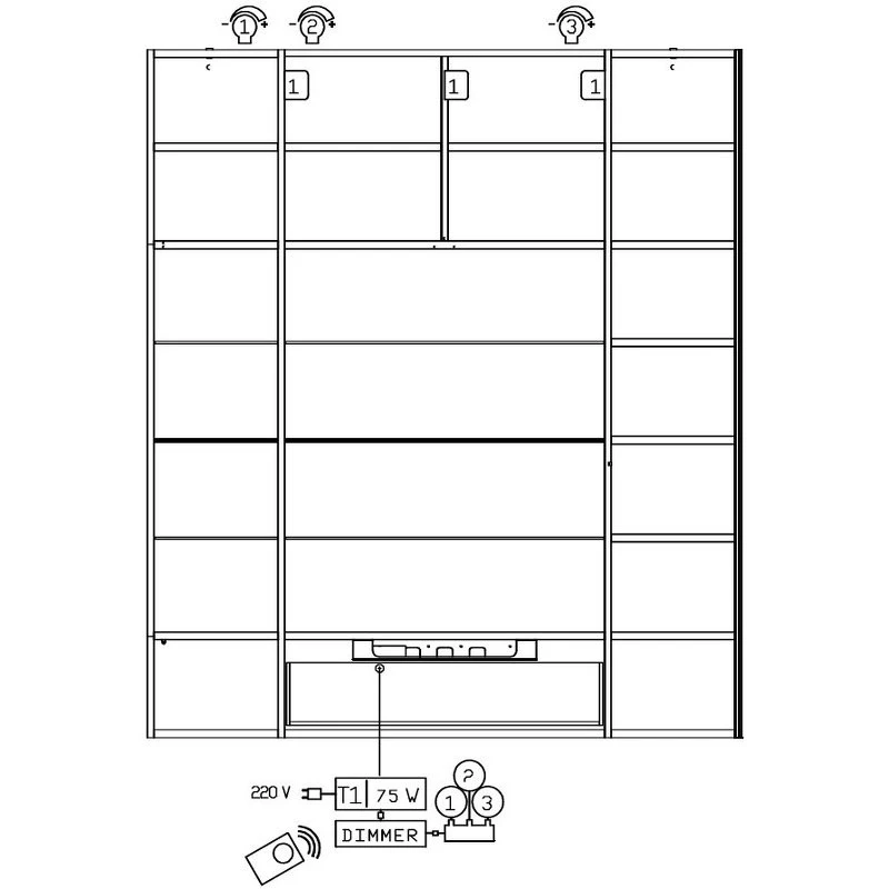 Книжный шкаф Caccaro Freed Home 227,5 x 42,7 x 263,5h nc104715