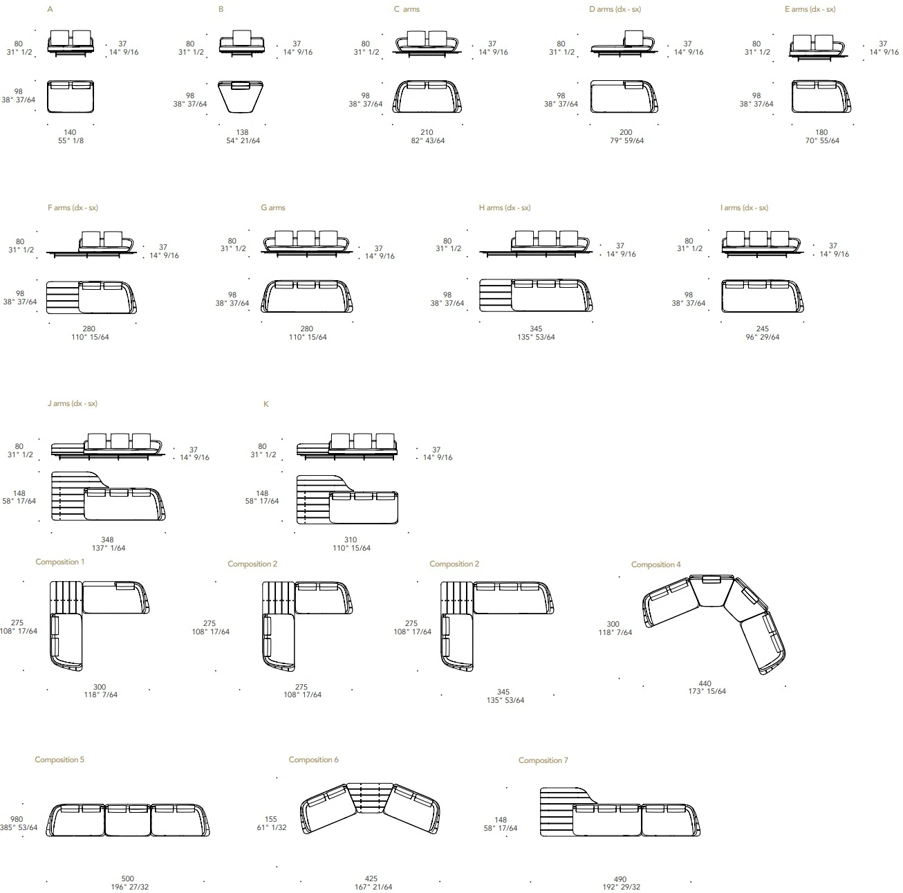 Размеры Диван Reflex Disegno Segno Sofa Outdoor