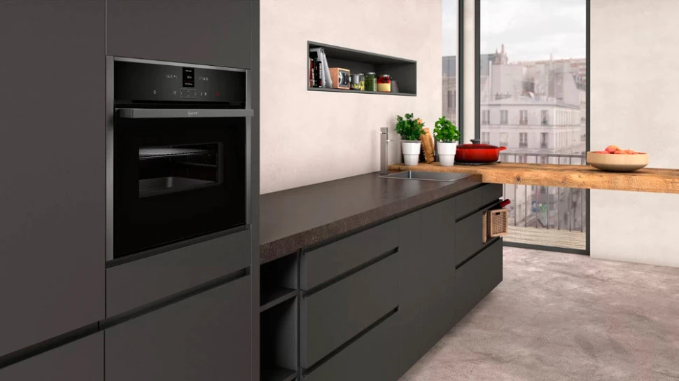 Компактный встраиваемый духовой шкаф с микроволнами Neff C17MR02G0