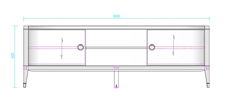 ТВ тумба Fratelli Barri Modena 180 x 55 x 61,5h nc45244