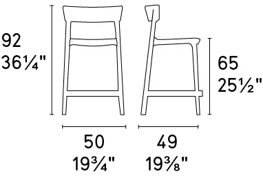 Размеры Барный стул Calligaris Skin CS1843