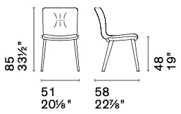 Размеры Стул Calligaris Annie CS1846