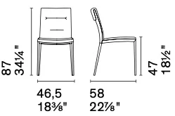 Размеры Стул Calligaris Carmen Large CS2209