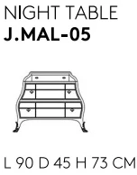 Размеры Тумбочка Jumbo Collection Madeleine