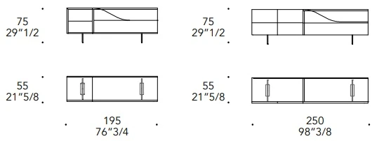 Размеры Буфет Reflex Disegno Segno buffet