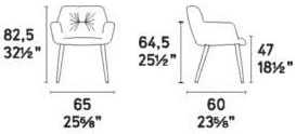 Размеры Стул Calligaris Cocoon CS2083