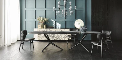 Стол в столовую Cattelan italia Atlantis Crystalart
