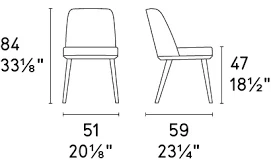 Размеры Стул Calligaris Foyer CS1888