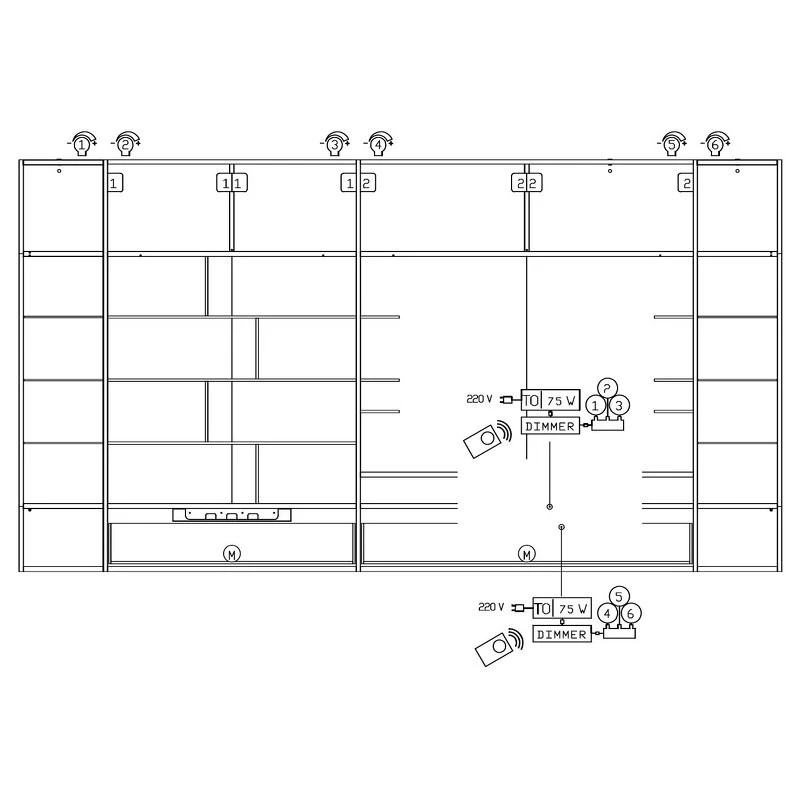 Книжный шкаф Caccaro Freed Home 452,5 x 42,7 x 244,9h nc104818