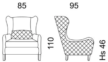 Размеры Кресло Dv home collection Windsor