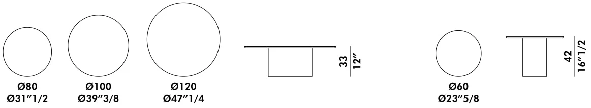 Размеры Журнальный стол  Eforma Cilindro low top cristallo